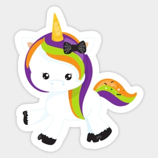 Halloween Unicorn, Cute Unicorn, Magic Unicorn Sticker